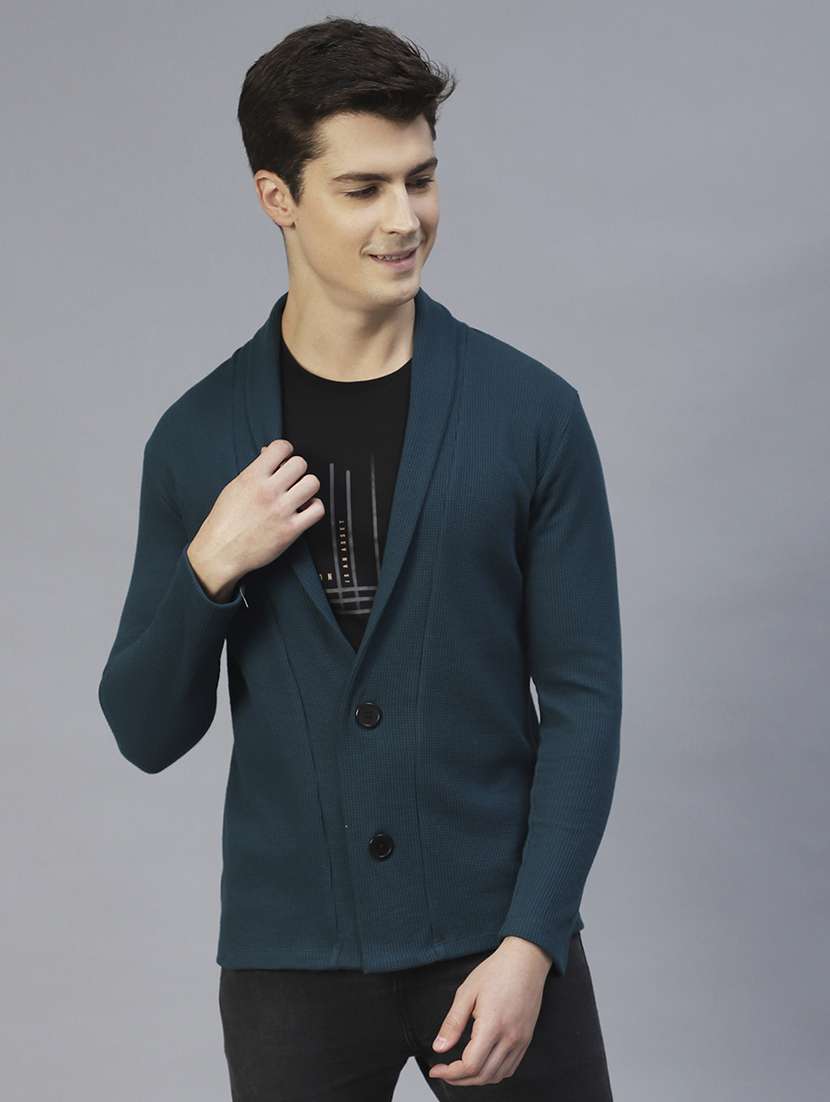 men solid full sleeves cardigan 