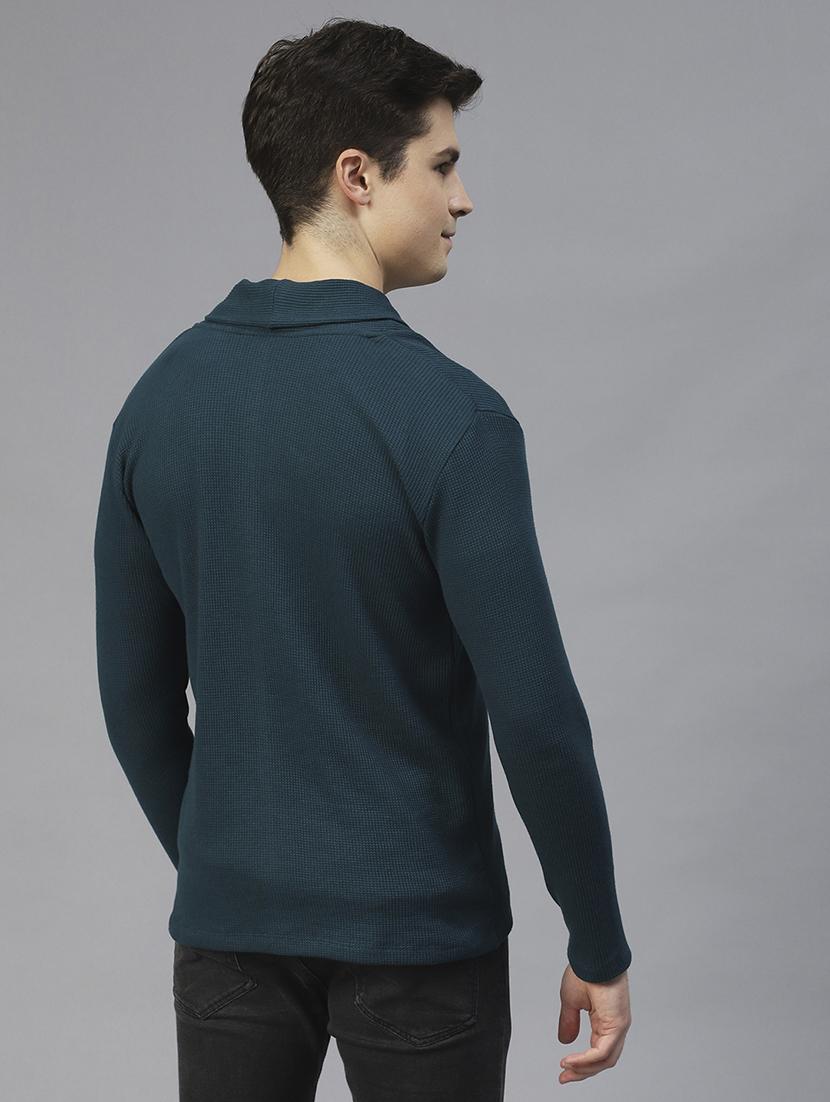 men solid full sleeves cardigan - 21143595 - Standard Image - 4