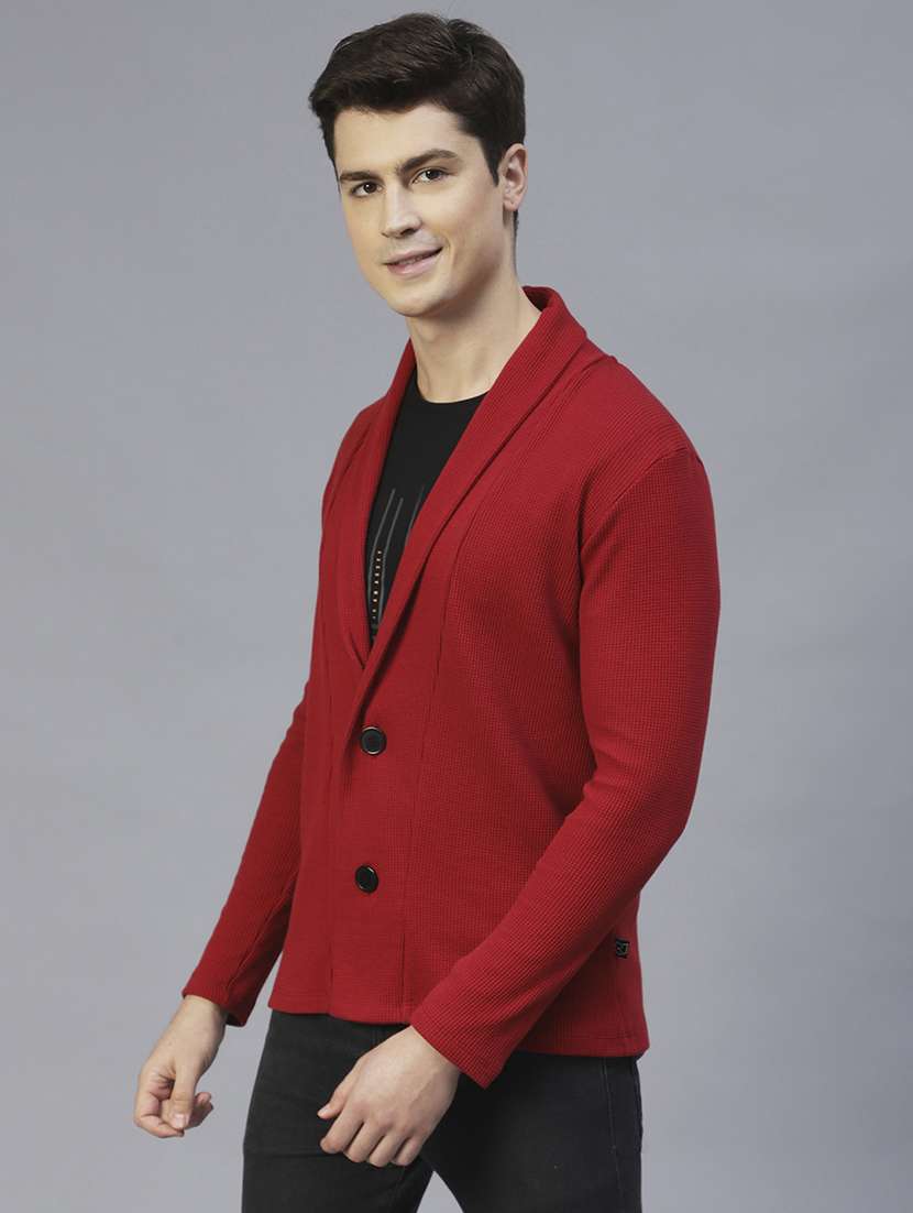 men solid full sleeves cardigan  - 21143596 -  Standard Image - 1
