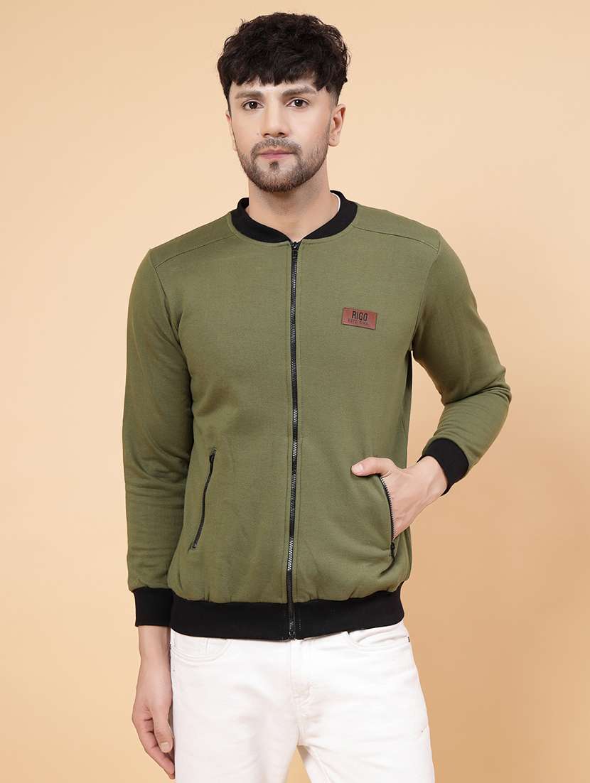 olive fleece bomber jacket