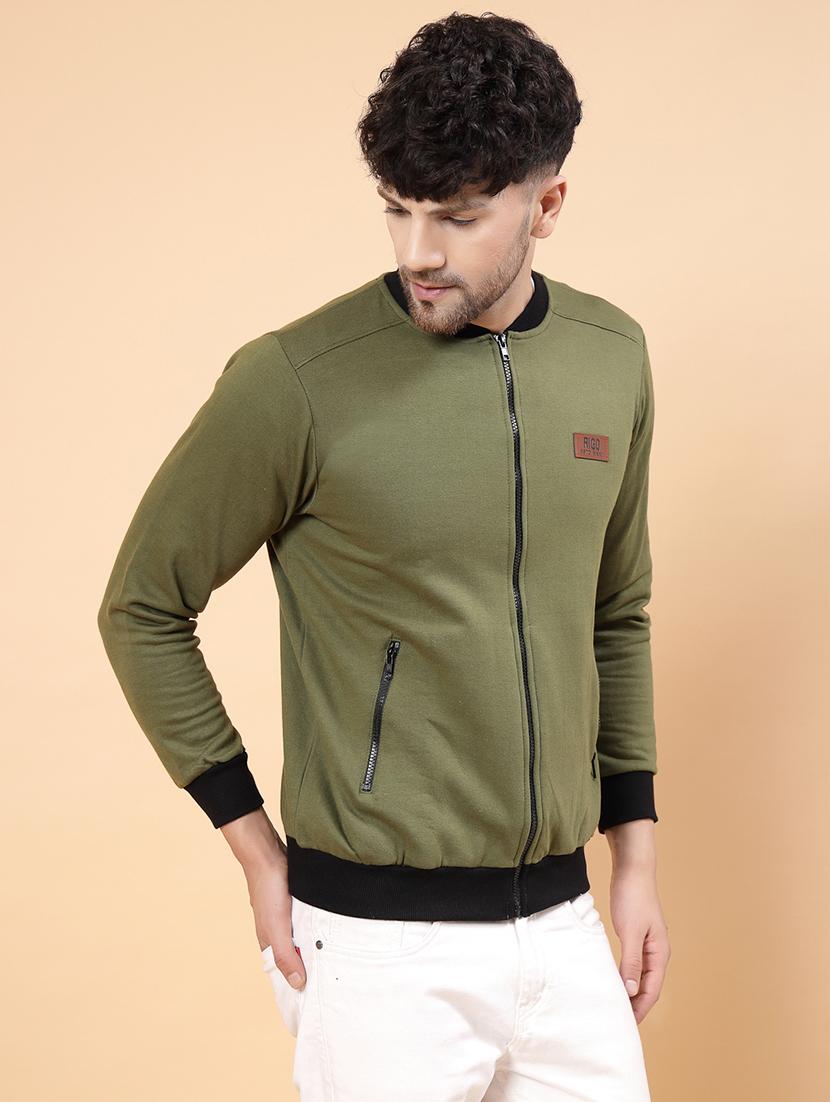 olive fleece bomber jacket - 21143597 -  Standard Image - 1