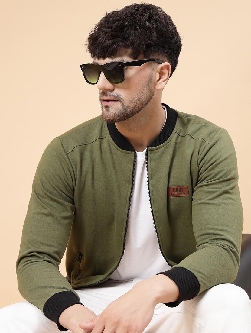 olive fleece bomber jacket - 21143597 - Standard Image - 4