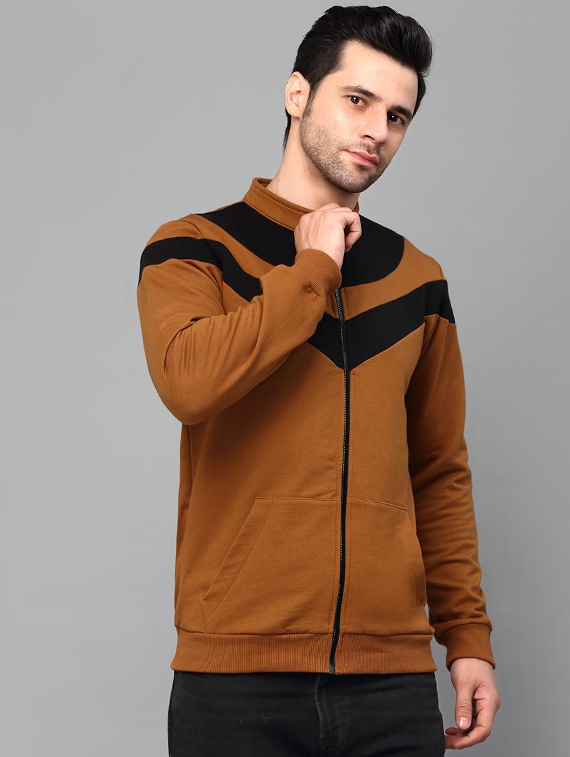 brown fleece casual jacket - 21143605 - Zoom Image - 0