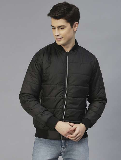 men solid long sleeve quilted jacket - 21143612 - Standard Image - 0