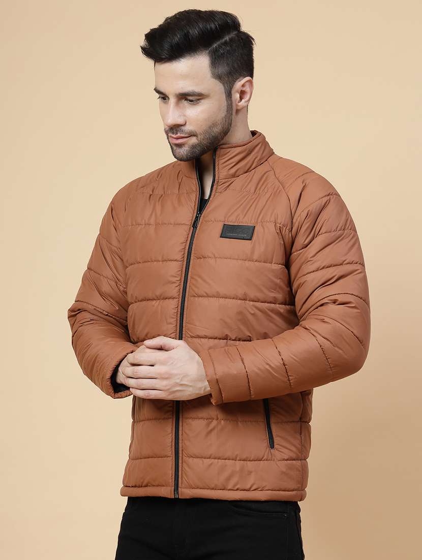 brown polyester quilted & puffer jacket - 21143619 -  Standard Image - 1