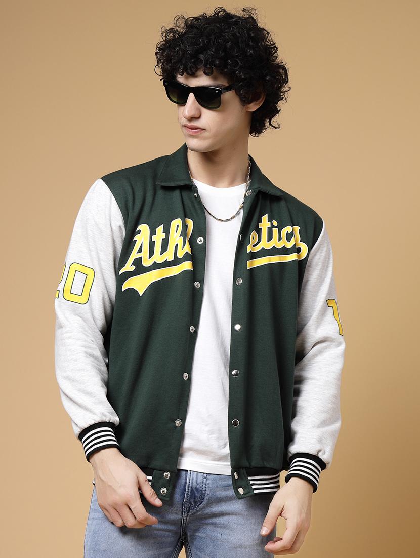 men color block long sleeve varsity jacket - 21143620 -  Standard Image - 1