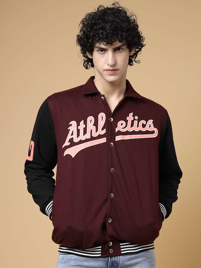 men color block varsity jacket