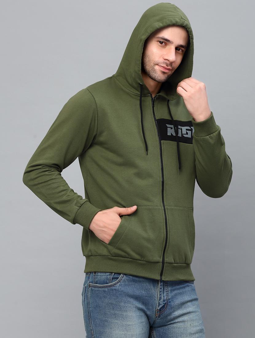 olive green fleece casual jacket - 21143684 - Standard Image - 4