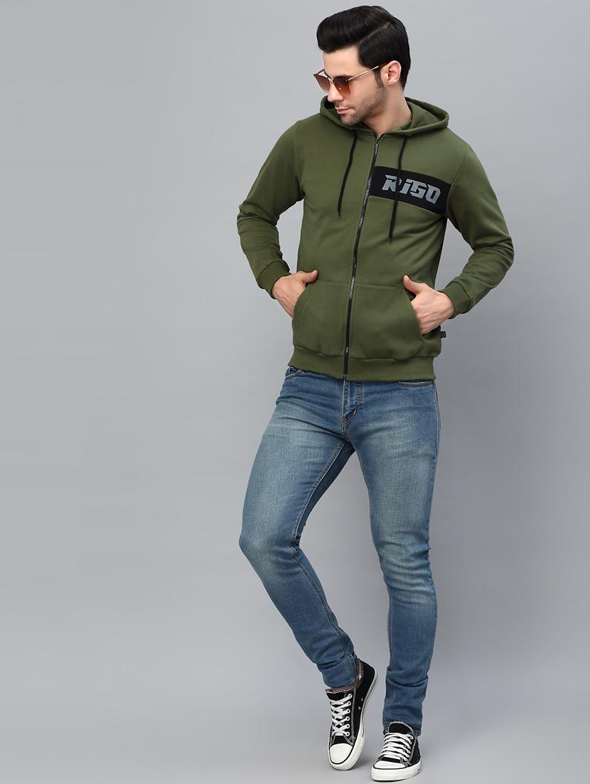 olive green fleece casual jacket - 21143684 - Standard Image - 6