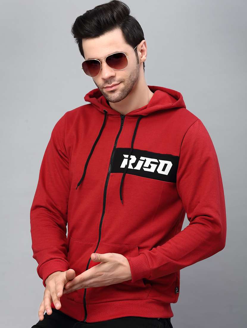 men plain long sleeve hooded sweatshirt - 21143685 -  Standard Image - 1