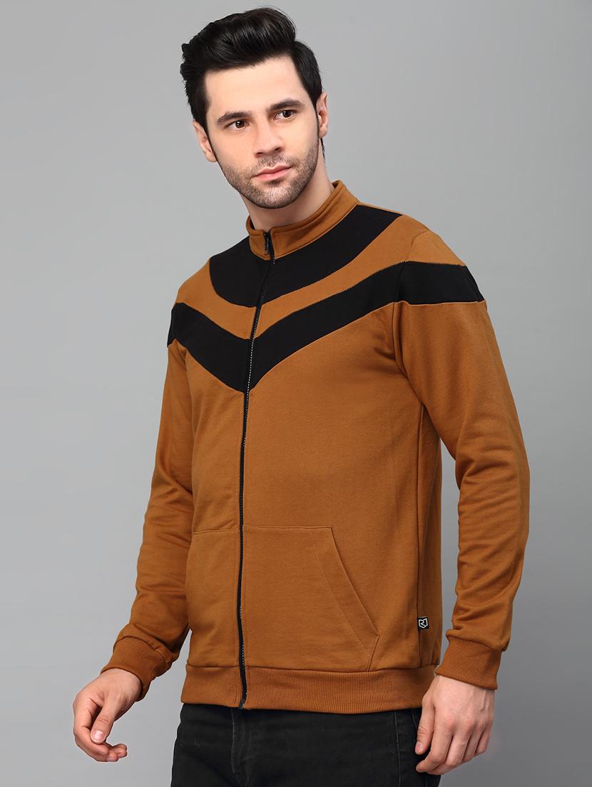brown fleece casual jacket - 21143687 -  Zoom Image - 0