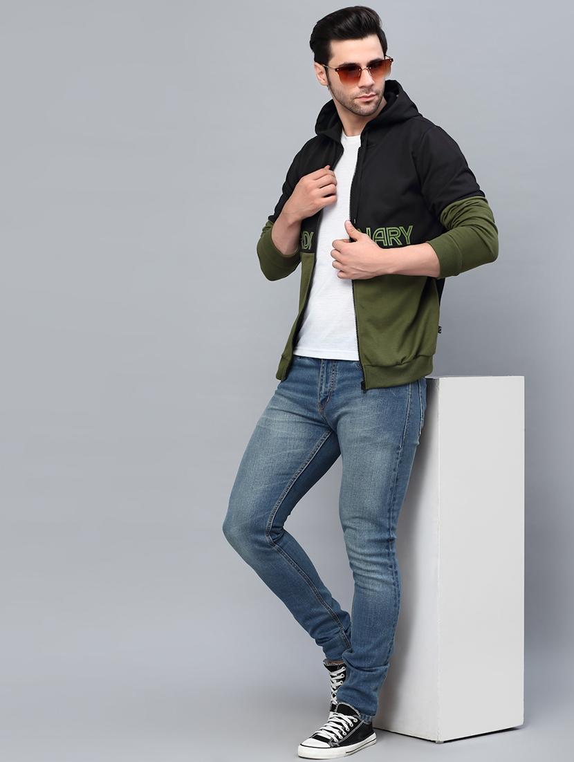 olive fleece color block sweatshirt - 21143712 - Standard Image - 6