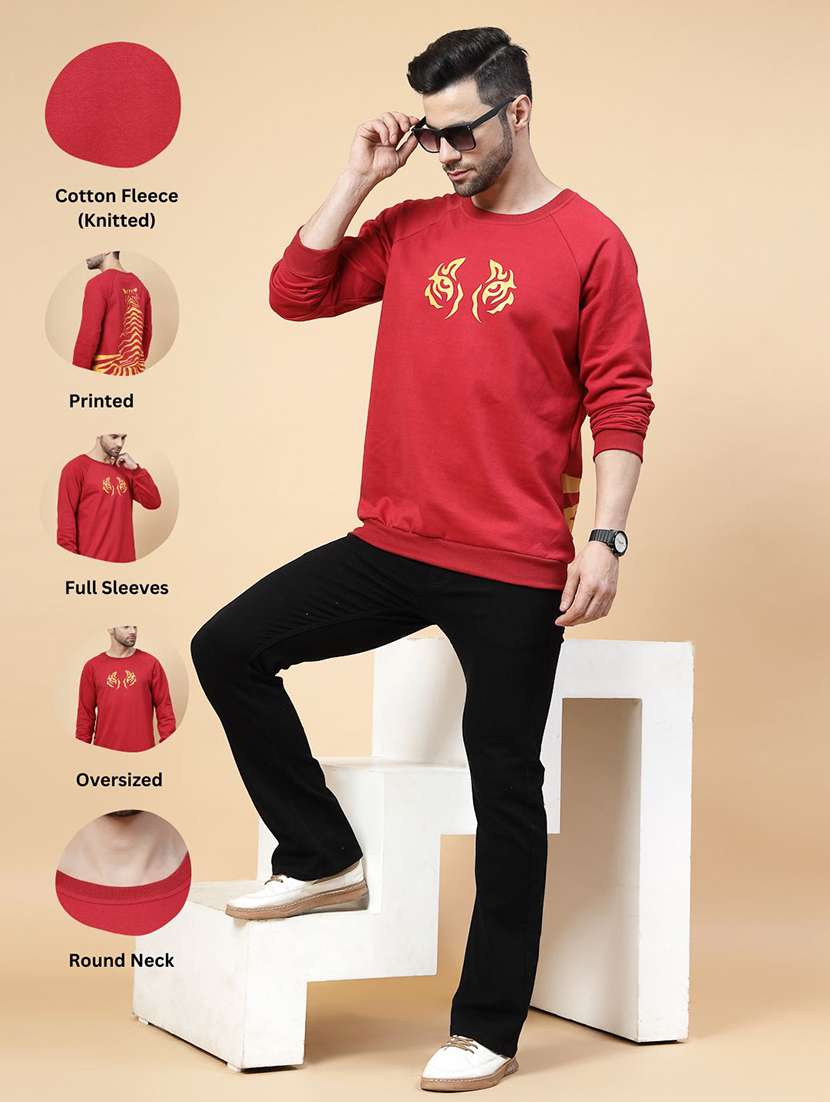 men long sleeves front & back print sweatshirt - 21143723 - Standard Image - 6