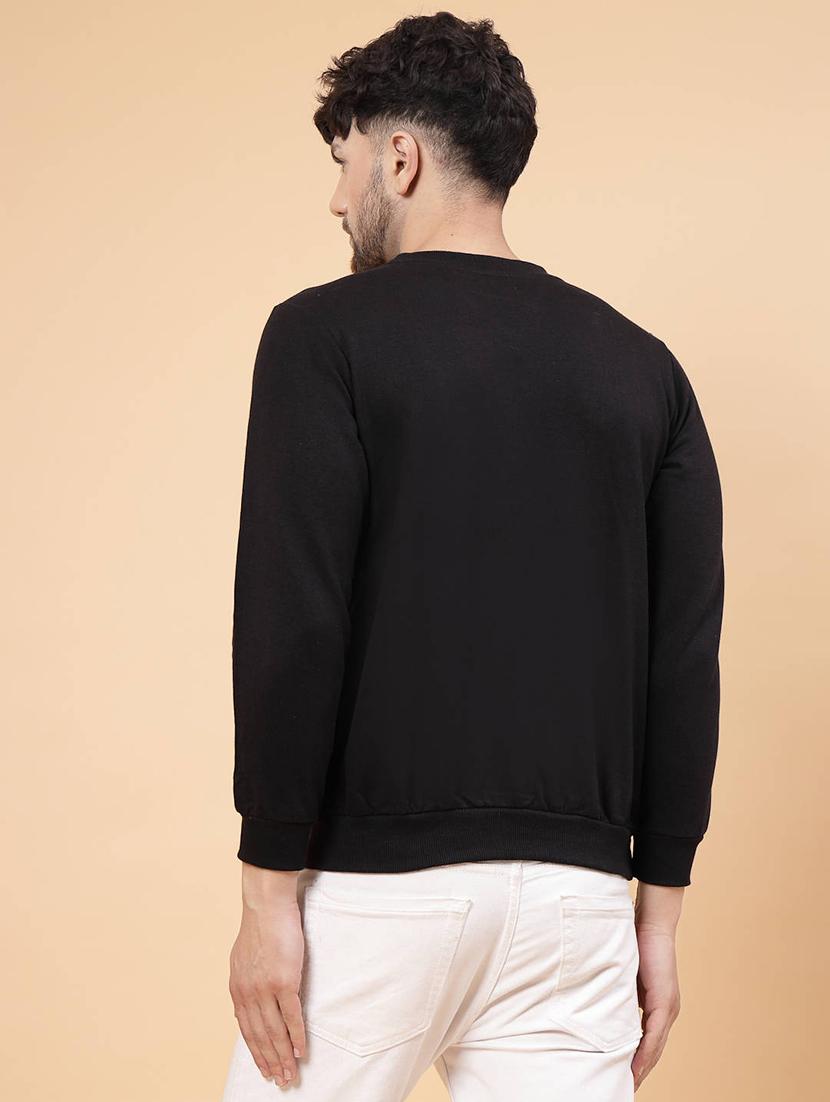 solid black round neck sweatshirt - 21143728 - Standard Image - 1