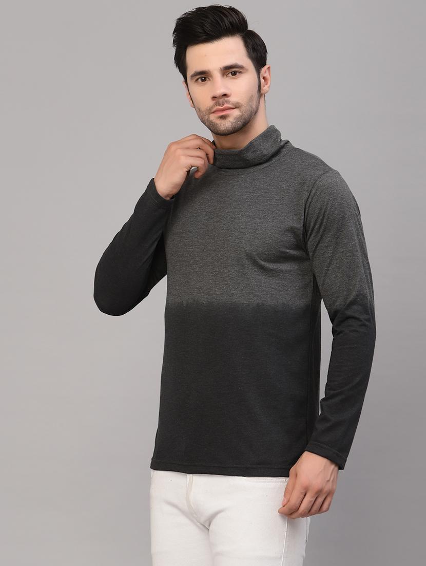 men high neck color block t-shirt - 21143789 -  Standard Image - 1