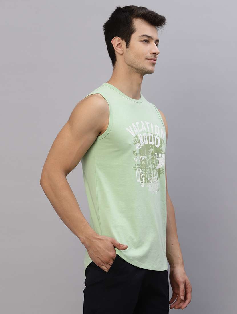 men printed sleeveless vest - 21143891 -  Standard Image - 1