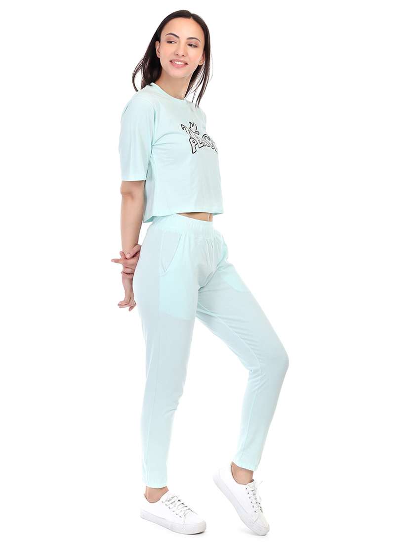 women light blue t-shirt & jogger co-ords - 21143934 -  Standard Image - 1