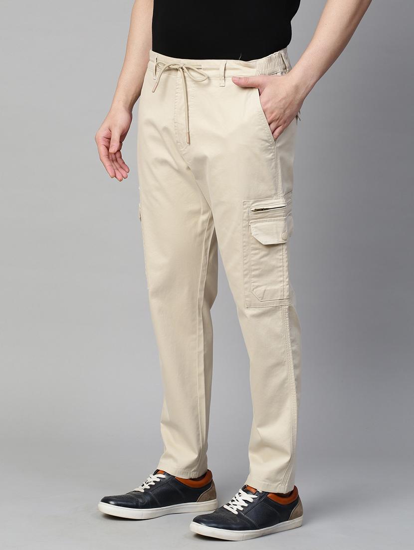 men solids cargos trousers - 21143944 - Standard Image - 1