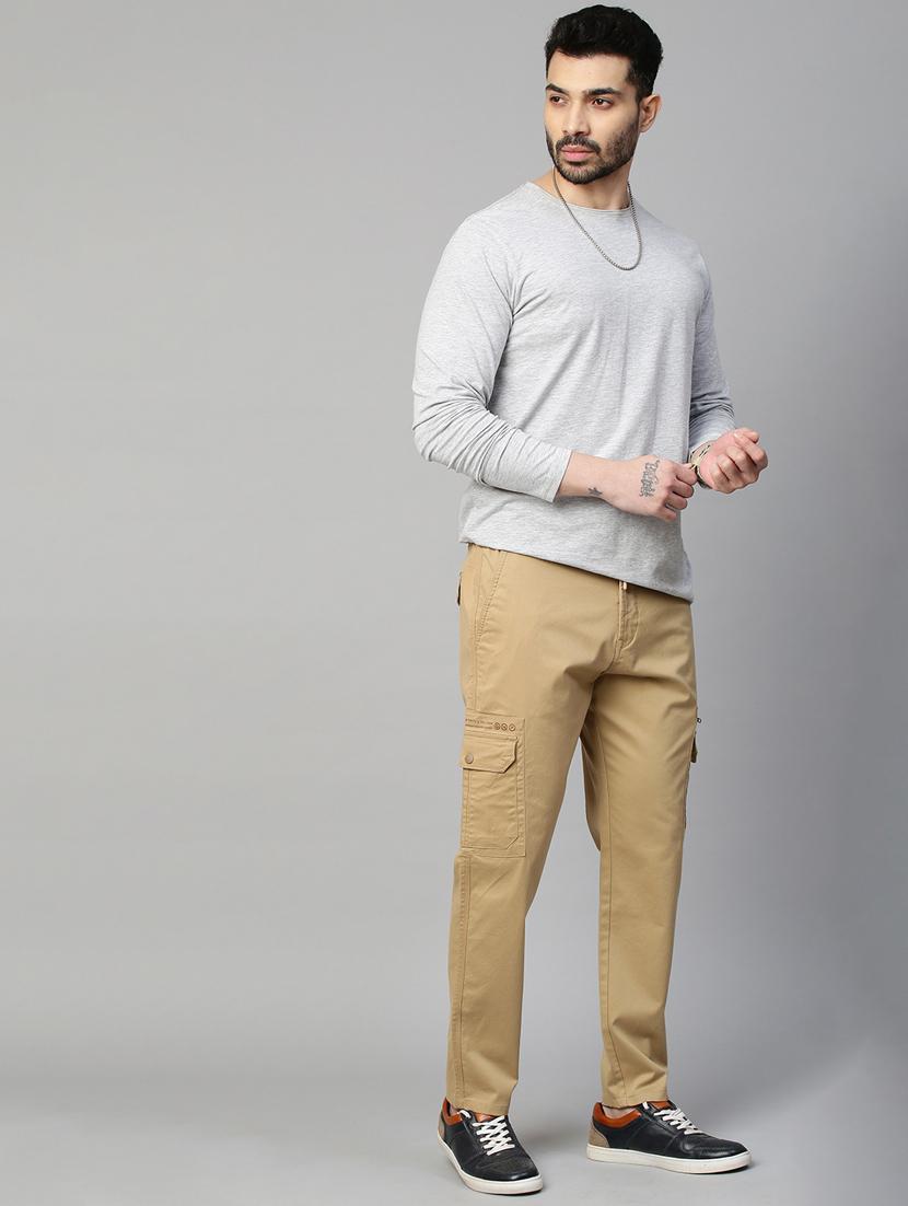 solid khaki casual cargo trouser - 21143946 - Standard Image - 4