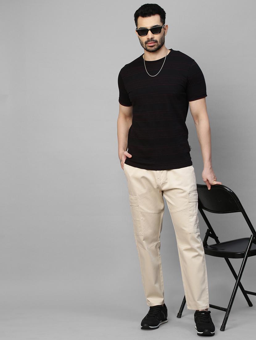 solid beige casual cargo trouser - 21143952 - Standard Image - 4