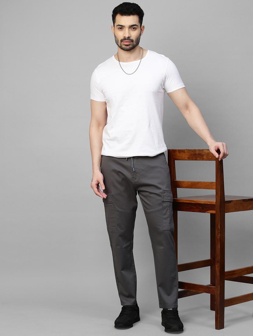 men solids cargos casual trouser - 21143953 - Standard Image - 4