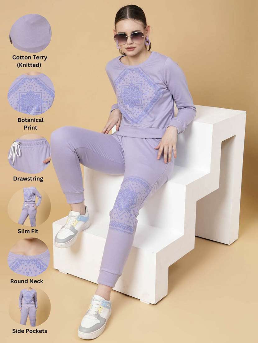 women printed jogger & t-shirt co-ord set - 21144007 -  Standard Image - 1