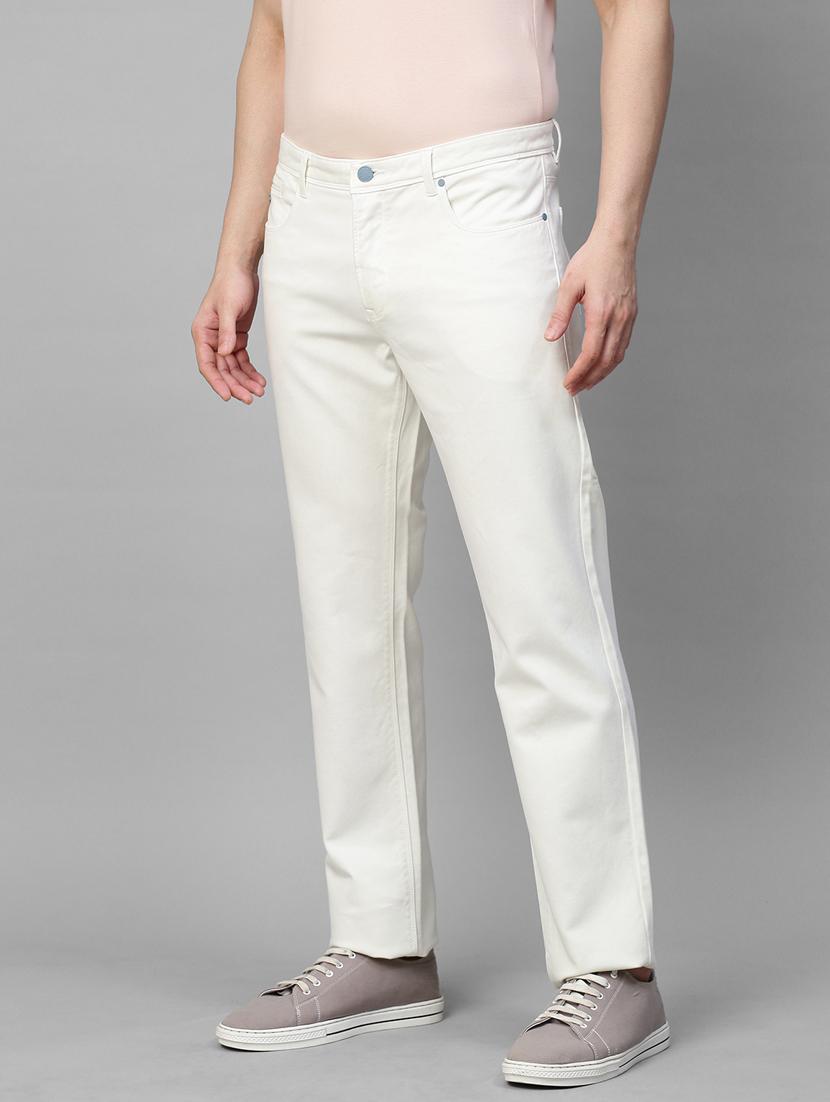 solid white casual chinos trouser - 21144437 - Standard Image - 1
