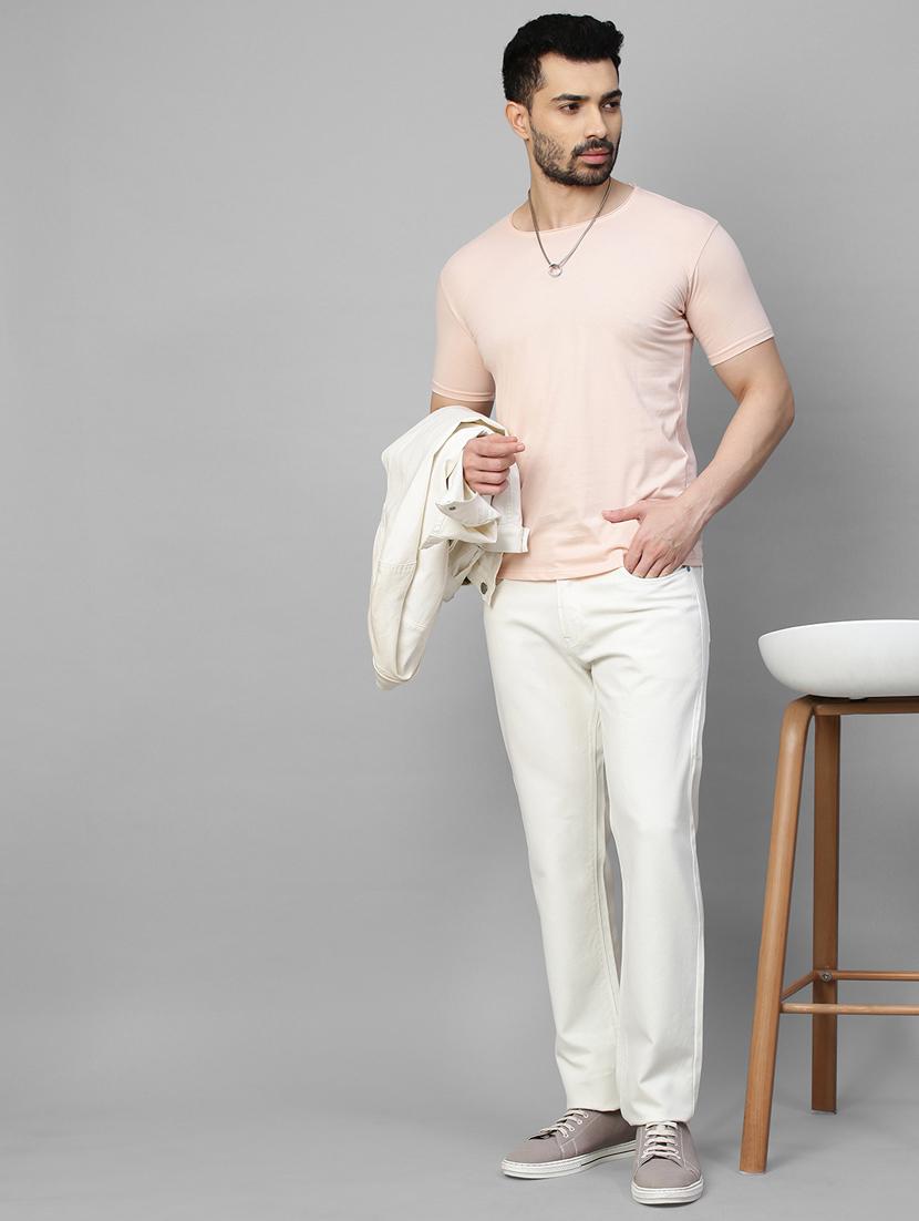 solid white casual chinos trouser - 21144437 - Standard Image - 4