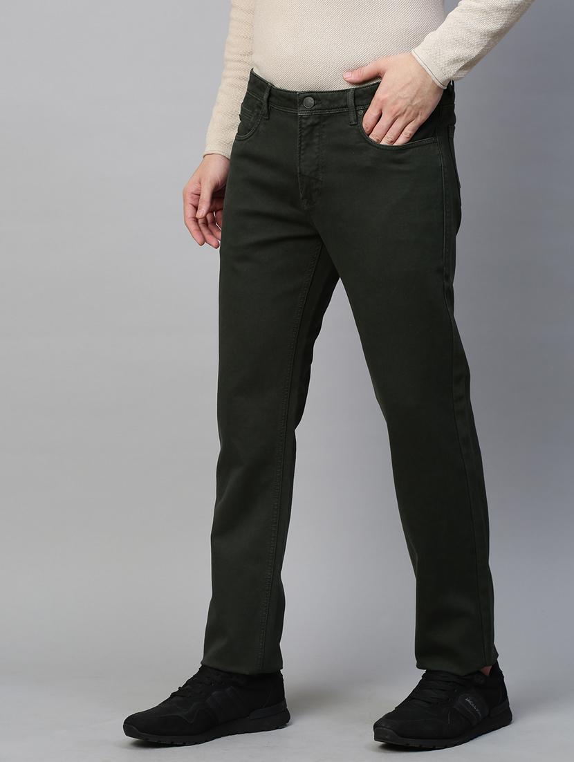 solid green casual chinos trouser - 21144442 - Standard Image - 1