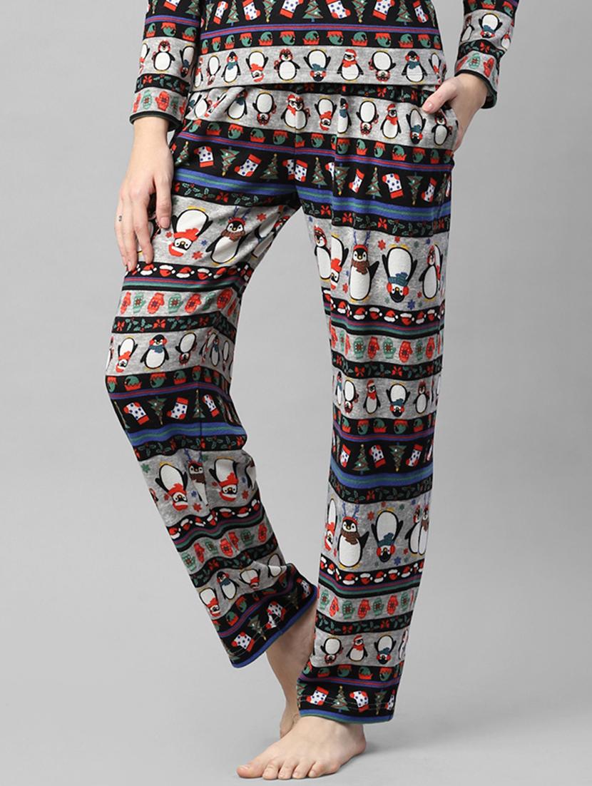 grey cotton printed pajama - 21144561 - Standard Image - 1