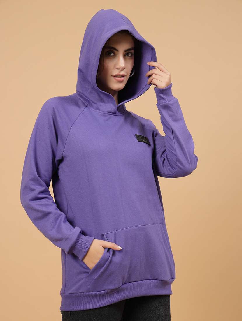 purple fleece back print sweatshirt - 21144582 -  Standard Image - 4