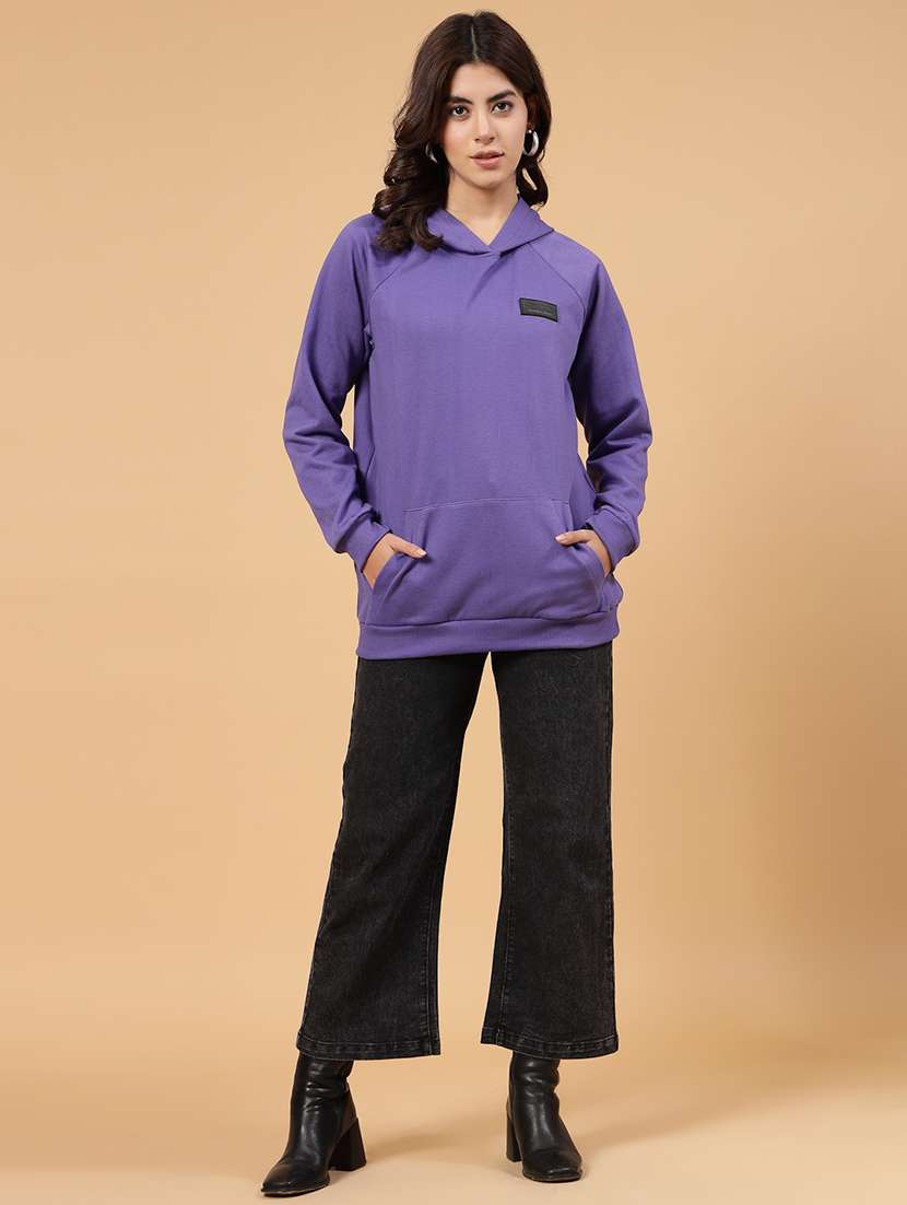 purple fleece back print sweatshirt - 21144582 -  Standard Image - 9