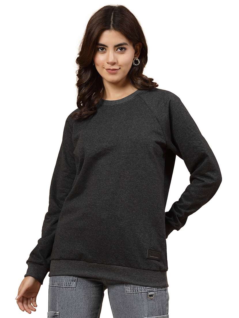 charcoal fleece back print sweatshirt - 21144586 - Standard Image - 1