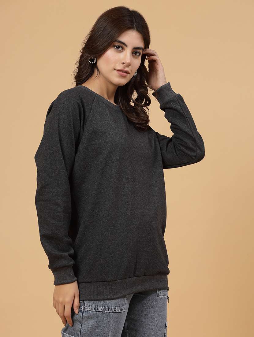 charcoal fleece back print sweatshirt - 21144586 - Standard Image - 4