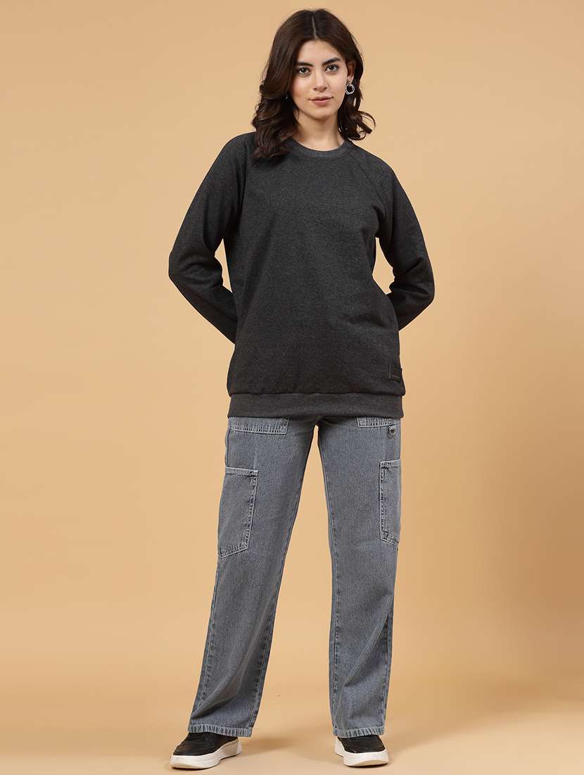 charcoal fleece back print sweatshirt - 21144586 - Standard Image - 9