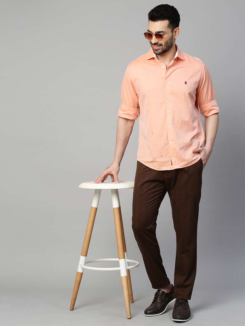 brown checked printed casual trouser - 21144896 -  Standard Image - 4