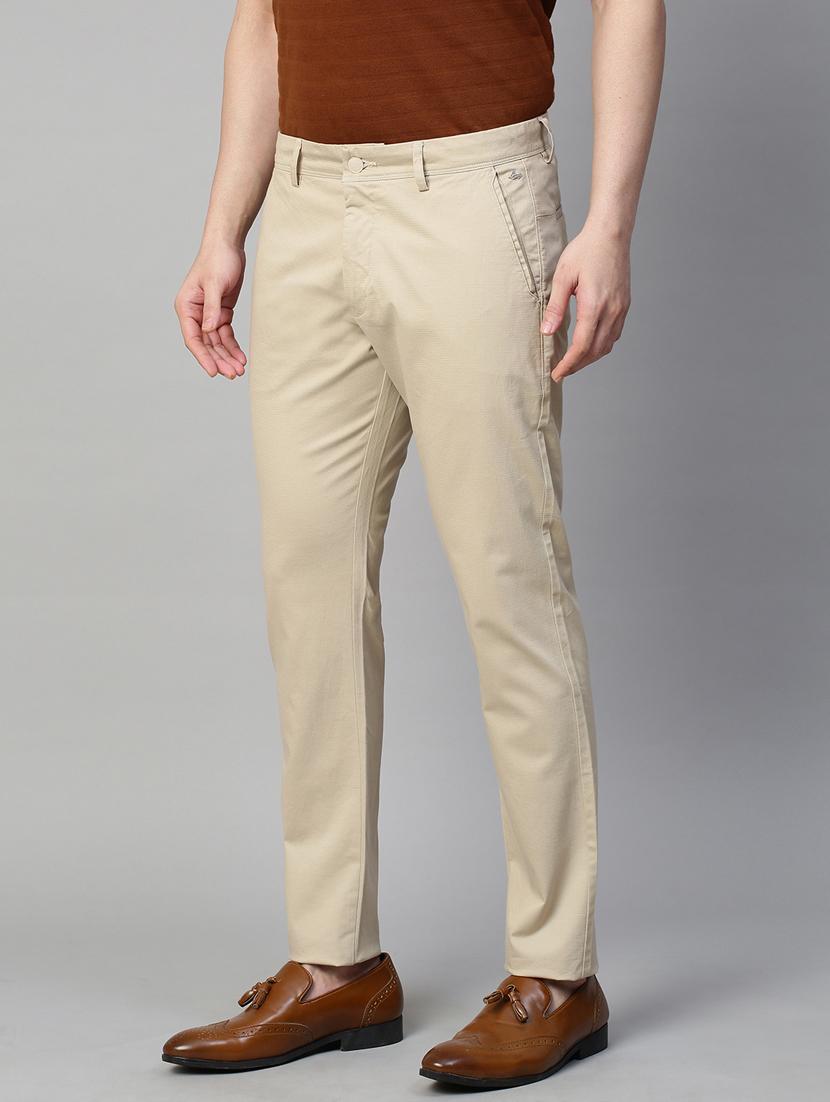 men solids flat front casual trouser - 21144918 - Standard Image - 1