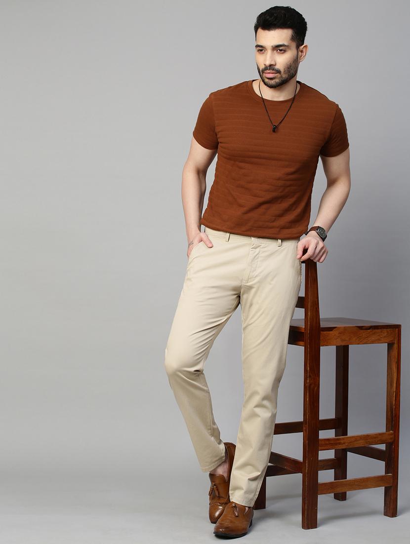 men solids flat front casual trouser - 21144918 - Standard Image - 4