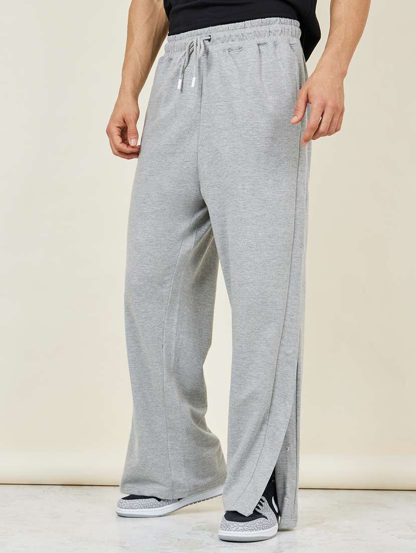 men mid rise cotton full length track pant - 21144940 -  Standard Image - 1