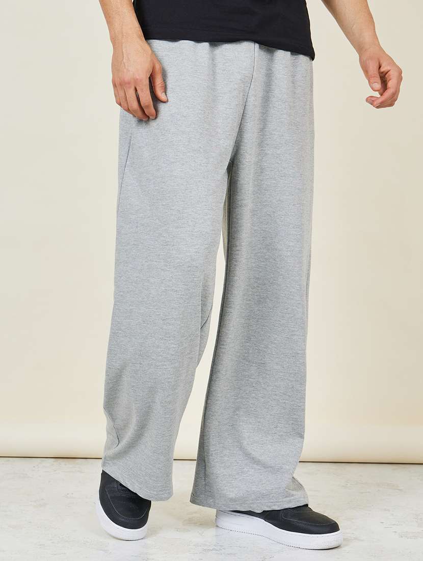 men mid rise cotton full length track pant
