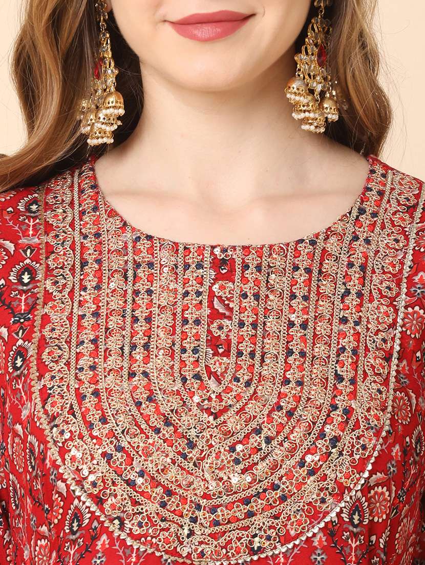 women redd printed fit & flare ethnic dress - 21144980 -  Standard Image - 4