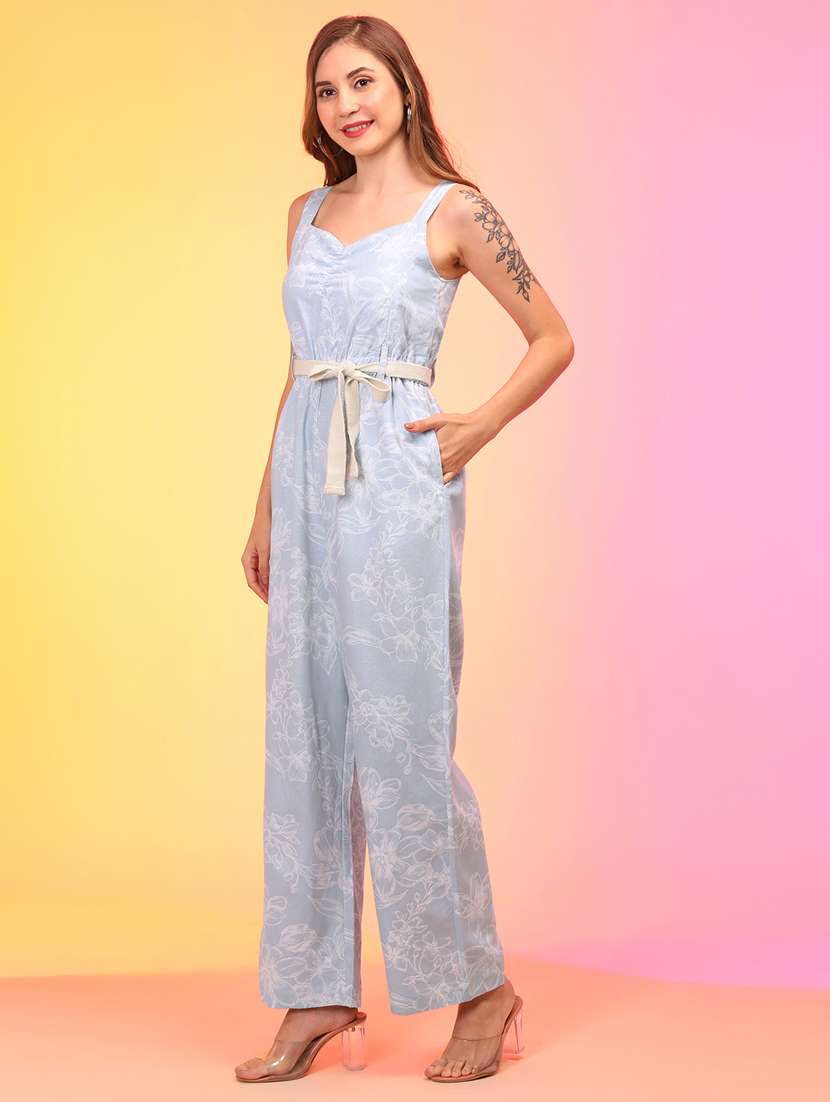 blue floral printed jumpsuit - 21145017 -  Standard Image - 1