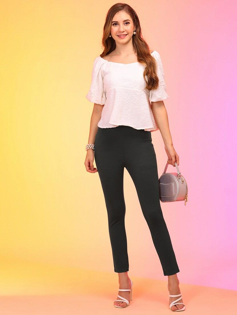 solid grey detailed jegging - 21145029 - Zoom Image - 0