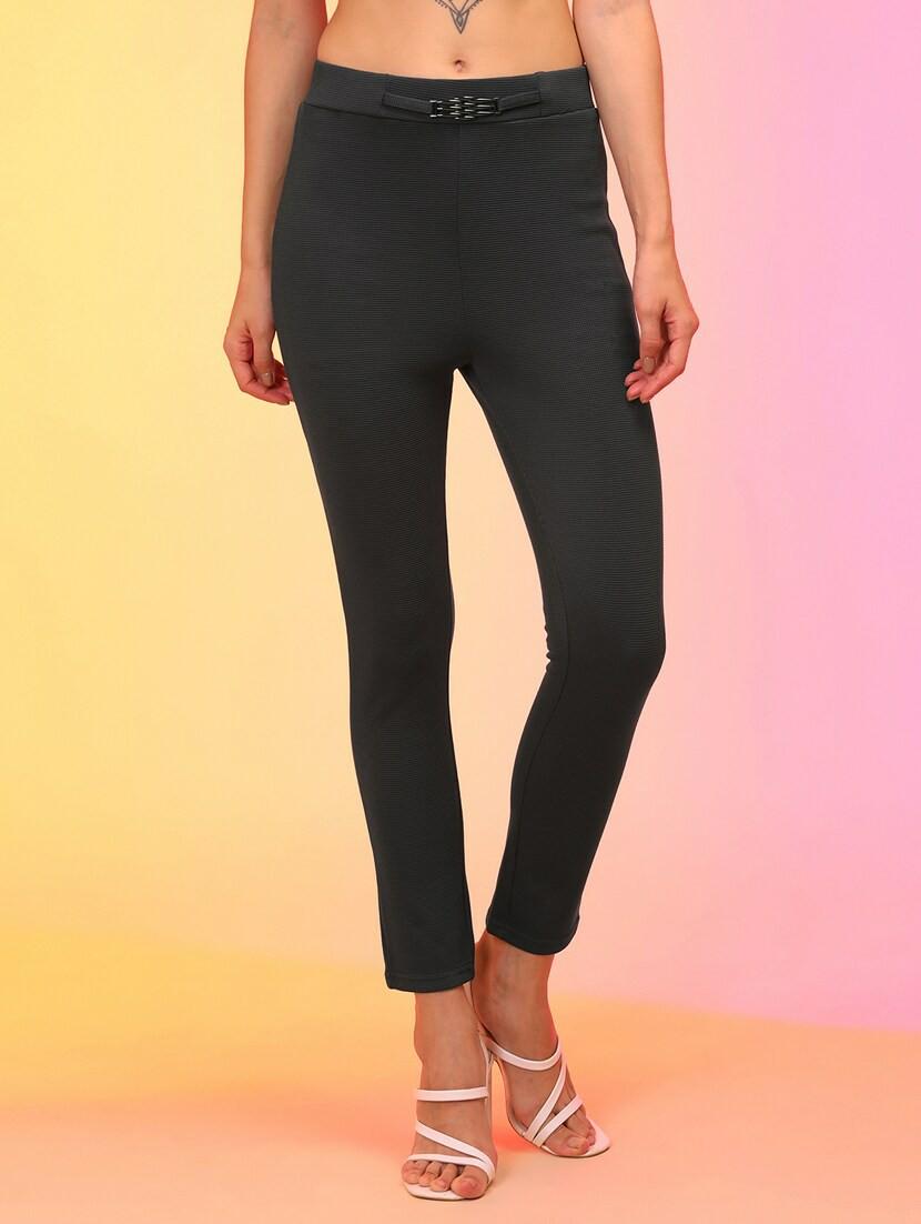 solid grey detailed jegging - 21145029 -  Standard Image - 1