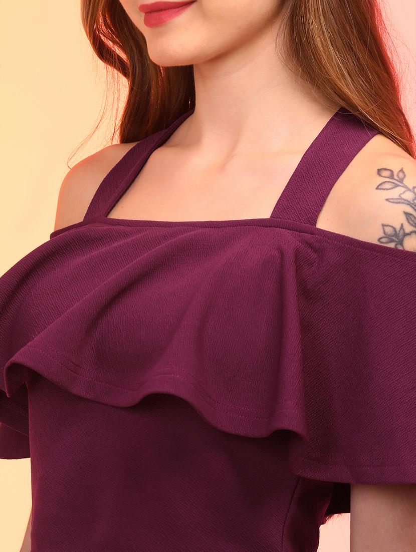 women solid shoulder strap crop top - 21145052 - Standard Image - 4