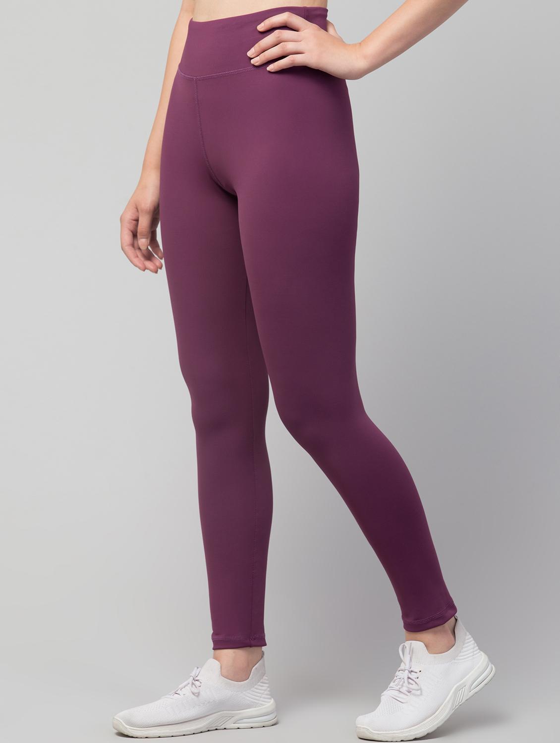 solid purple polyester sports track pant - 21145068 - Standard Image - 1