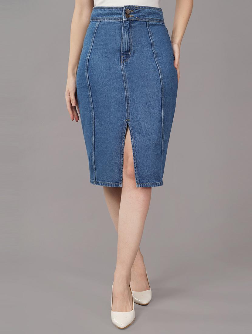 light blue denim pencil skirt - 21145170 - Zoom Image - 0
