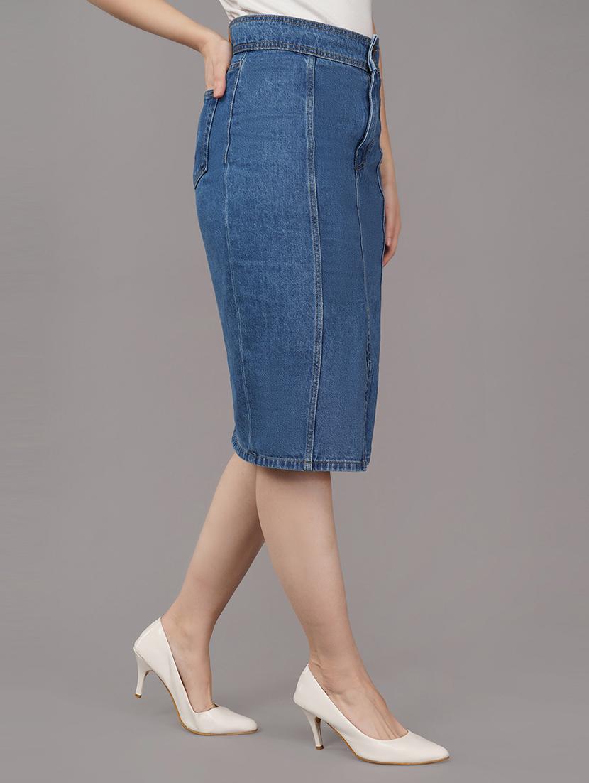 light blue denim pencil skirt - 21145170 - Standard Image - 1