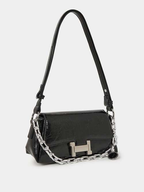 black textured handbag - 21145180 -  Standard Image - 0