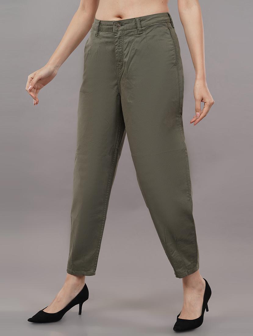 solid green flat front trouser - 21145203 - Standard Image - 1
